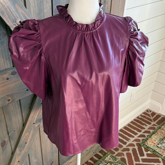 THML Tops - THML Deep Purple Puff Sleeve Blouse